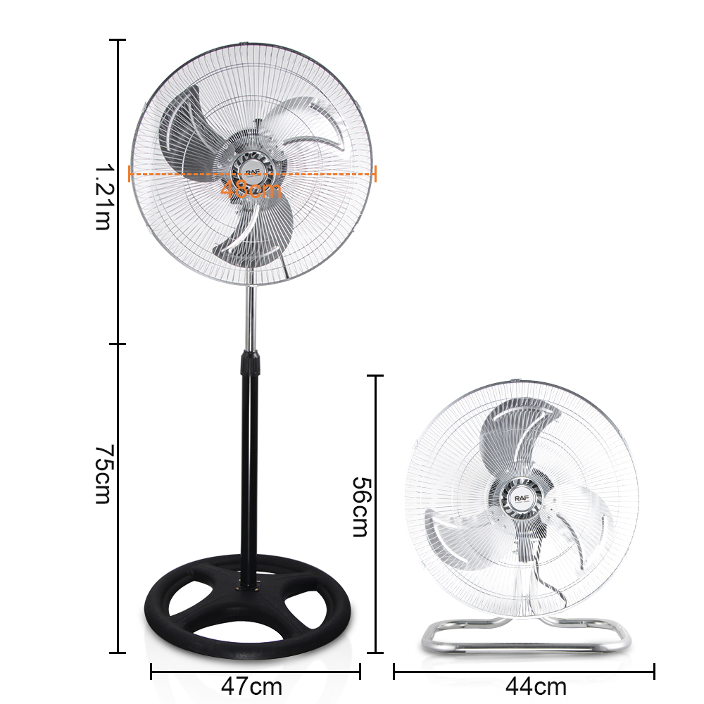 RAF跨境欧规电风扇三合一家用落地扇循环扇立式地扇涡轮3叶电扇 R.918详情2