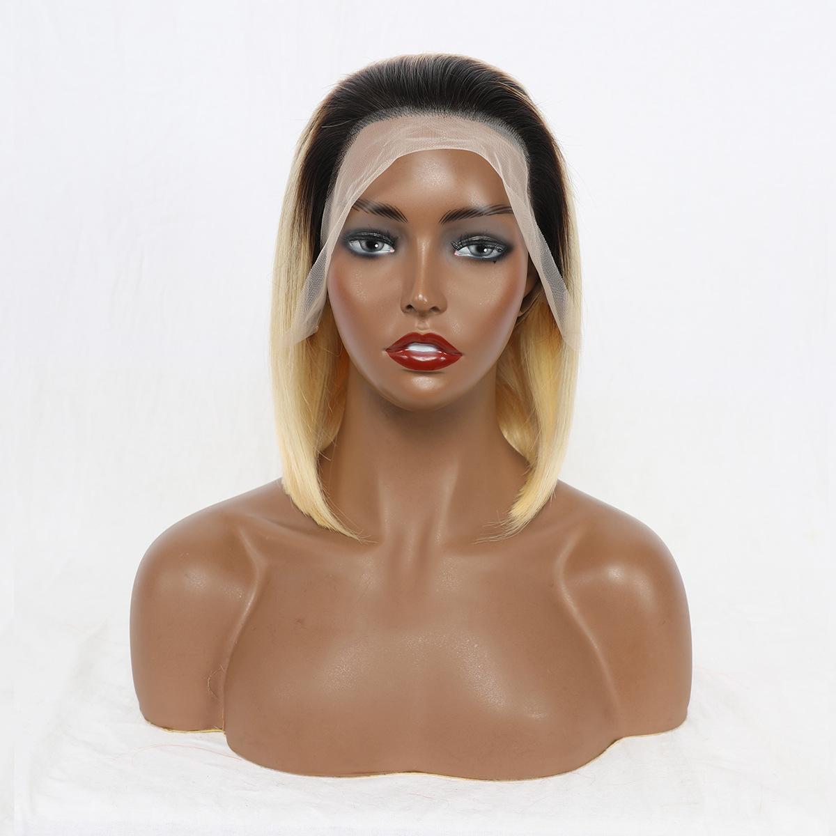 Real Hair 13*4 Lace Wave Head Cover Real Human Hair Straight Hair Transparent Net Lace Head Cover
