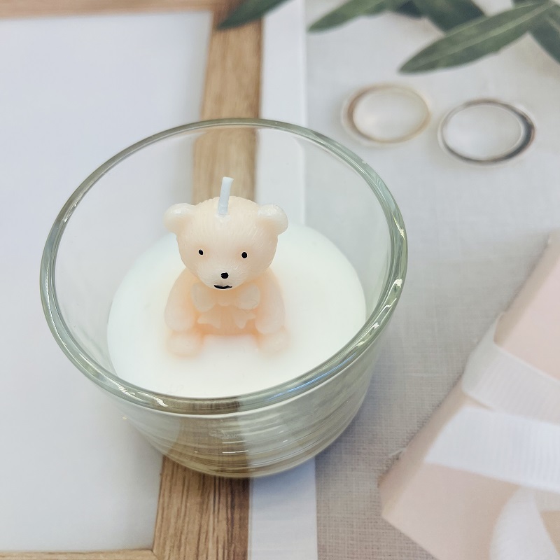 Little Bear glass, scented candles, souvenirs, wedding gifts, scented gifts, birthday candles, paraffin ornaments, decorative candles, scented candles, Christmas tree candles, Christmas scented candles, Happy birthday candles, scented candles pic 2