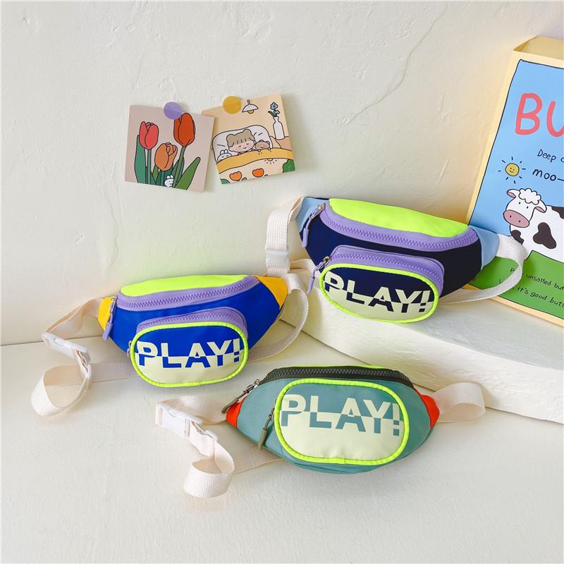 2024 New Children's Bags Fashion Boys Crossbody Chest Bag Korean Sports Style Boys Small Backpack Letter Waist Bag