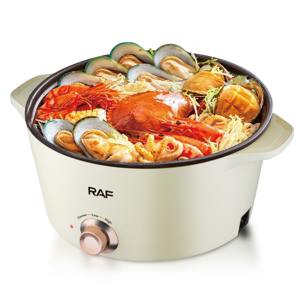 RAF European standard cross-border multi-functional electric cooking pot, household electric frying pot, non-stick pot, electric cooking pot, steamer, 5L+7L Item Picture