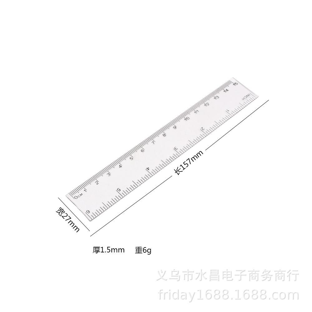 advertising ruler 15cm thin transparent plastic advertising ruler student children ordinary one-word ruler ruler