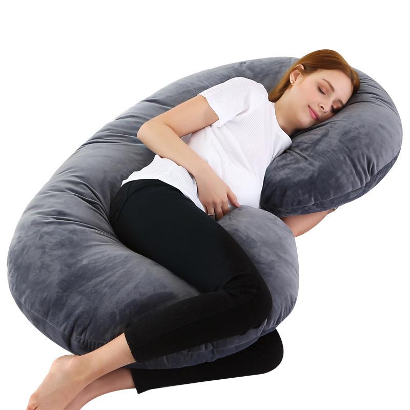 Aliexpress Suede C- Type Maternity Pillow Side Sleeping Pillow Nap Pillow Cushion Factory Direct Wholesale Processing