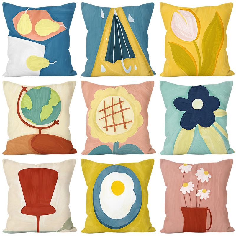 sunflower combination pillow cover ins style cushion decorative cushion nordic couch pillow bed backrest pillow
