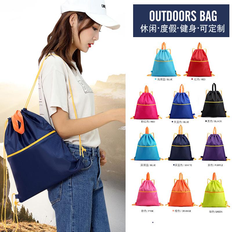 420d oxford cloth large capacity sports gym bag travel storage bag student training training bag drawstring backpack