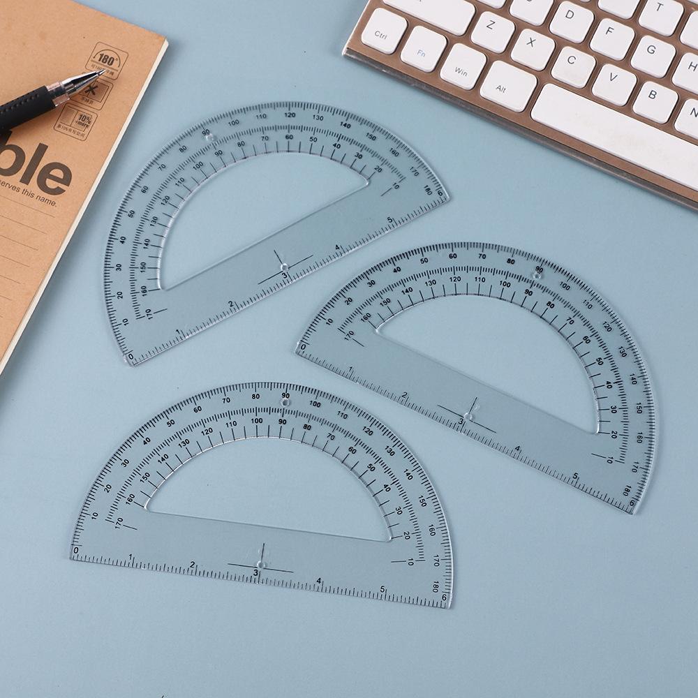 transparent 180 degree semicircle ruler plastic angle protractor drawing stationery 15cm protractor student stationery