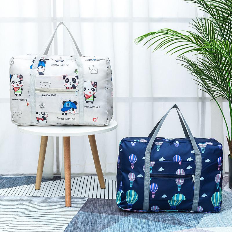 spot folding travel bag multifunctional printed clothing handbag trolley case luggage bag travel storage bag