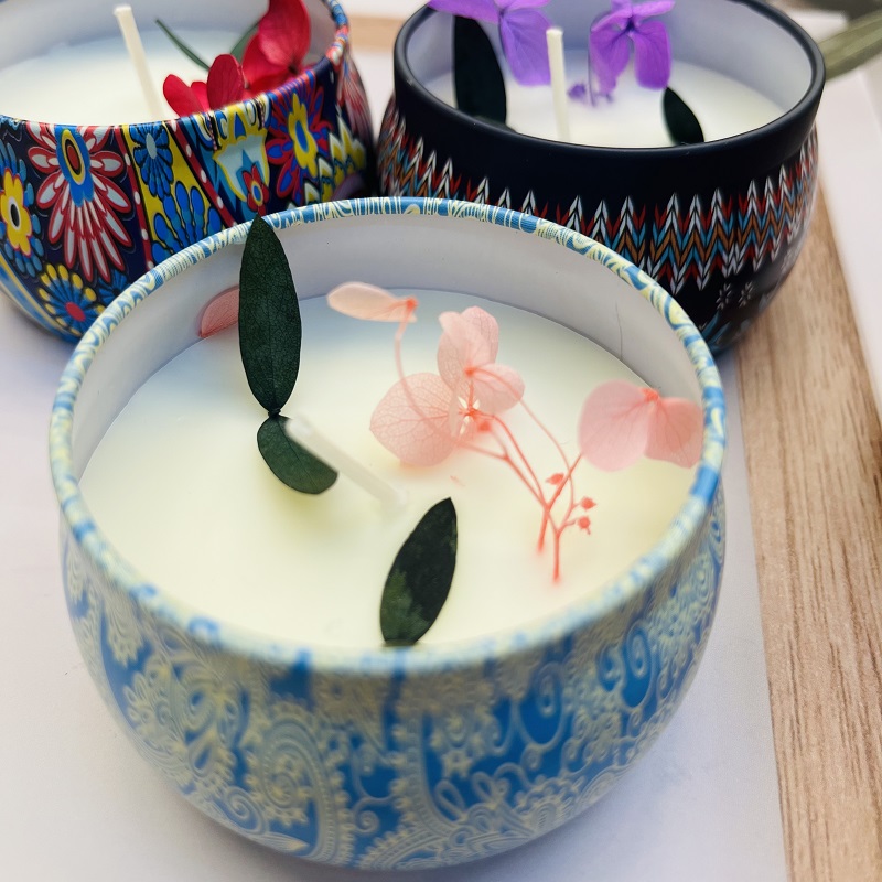 家用大豆蜡植物煮茶香氛茶节日装饰氛围圆蜡烛无烟天然香薰铁盒棉芯木芯干花香氛茶节日装饰氛围圆蜡烛无烟天然香薰小蜡烛蜡烛蜡烛详情2