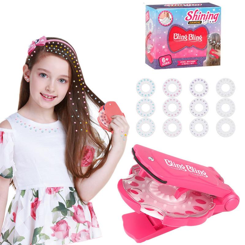 cross-border hook and loop fasteners drilling machine children's toys wholesale girls' hair tress device play house hair accessories makeup nail drilling machine