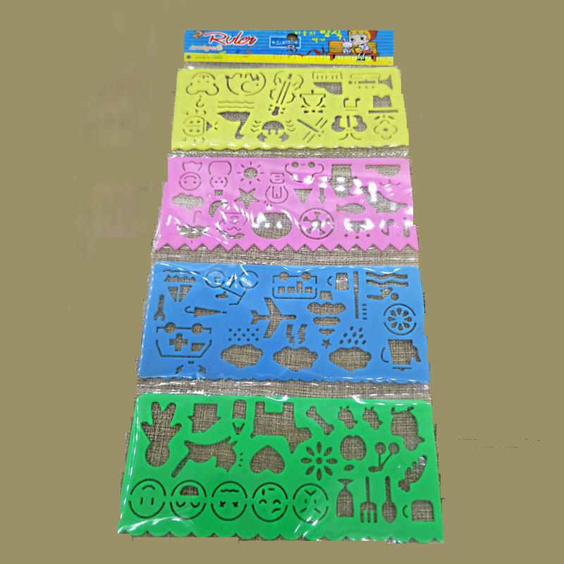 children's puzzle painting ruler painting template student geometric hollow drawing ever-changing kaleidoscope multi-functional template ruler art painting template