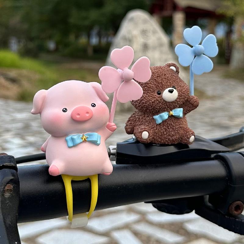 windmill pig small yellow duck car decoration bicycle helmet electric motorcycle cute decorations pendant accessories