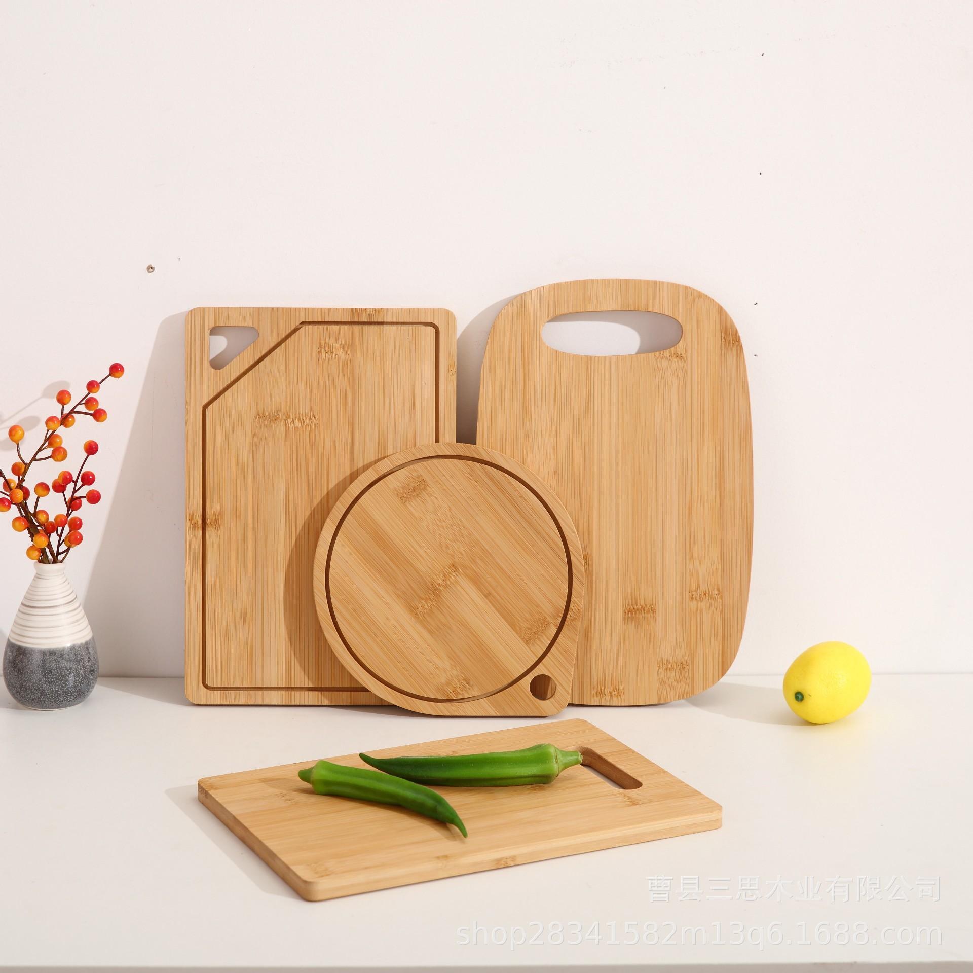 Bamboo Chopping Board Solid Wood Fruit Tray Kitchen Chopping Board Cut Beef Pizza Plate in Stock Bamboo Chopping Board