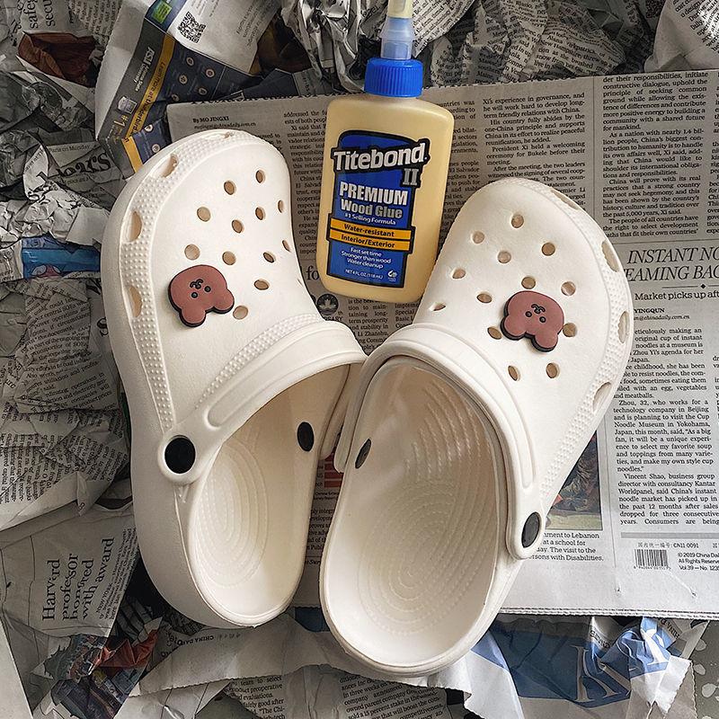 new hole shoes women's summer korean-style ins fashionable thick-soled closed toe anti-slip nurse fashionable slippers beach shoes