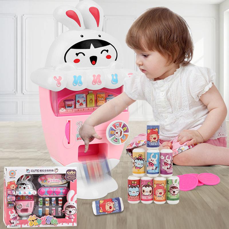 children play house simulation drink vending machine toy coin vending machine boys and girls puzzle interaction toy