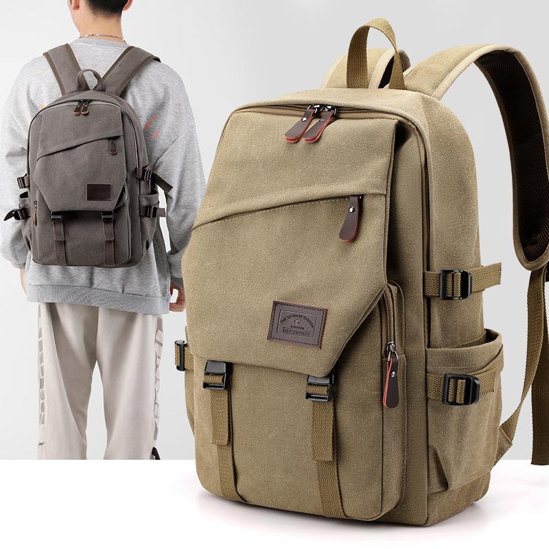 cross-border new arrival leisure large-capacity backpack outdoor men's traveling bag fashion vintage canvas backpack men wholesale