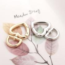 hanger spring heart-shaped buckle golden metal hook car key ring broken ring connection diy keys pendant accessories