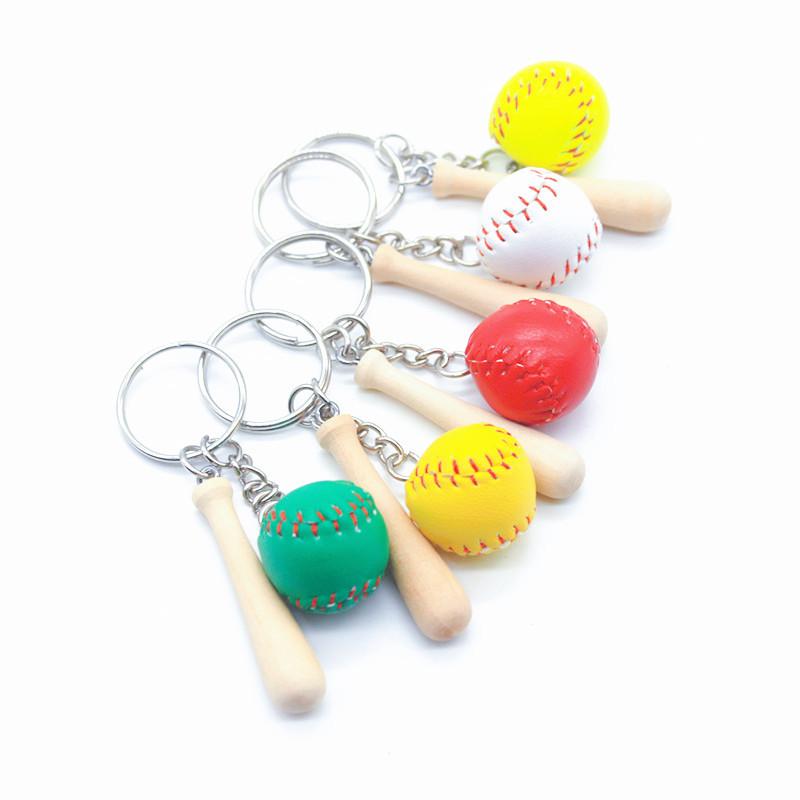 baseball bat keychain sports souvenir mini baseball softball key chain craft bag pendant ornaments gifts