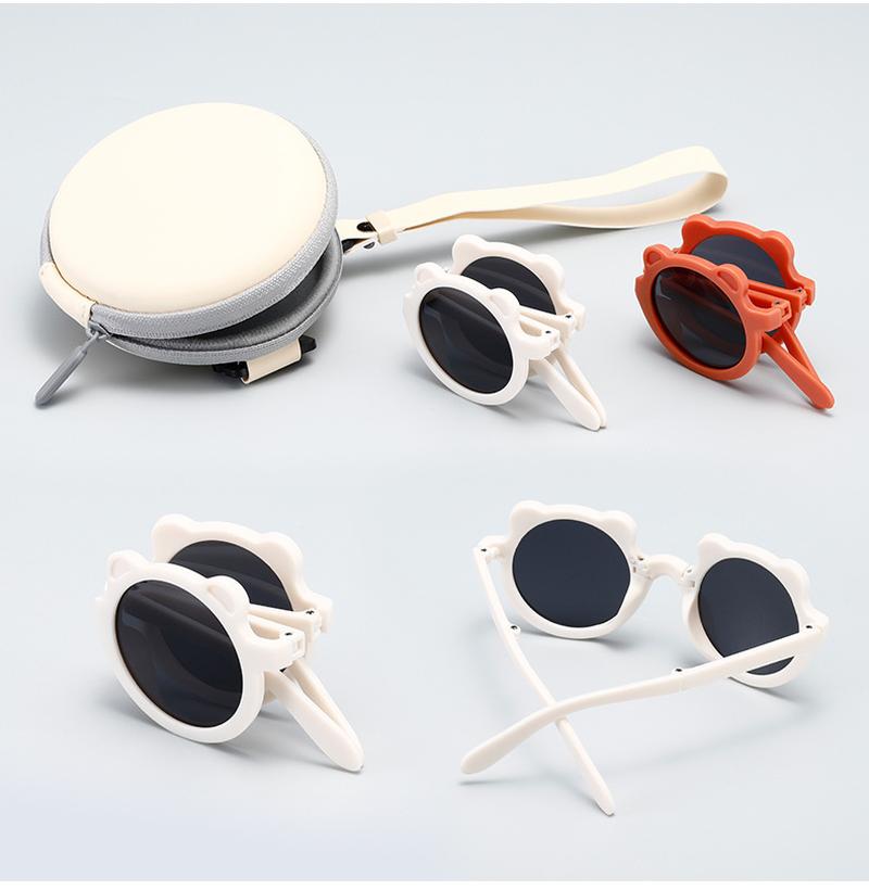 new folding bear glasses kids sunglasses sunglasses fashion boy baby sun-shade glasses glasses sun protection sunshade