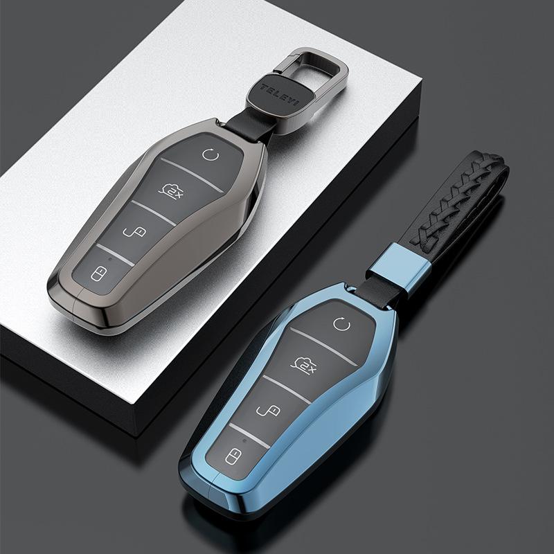 applicable to byd qin plus key case qin plusdmi car e2e3e6 han ev all-inclusive metal shell buckle