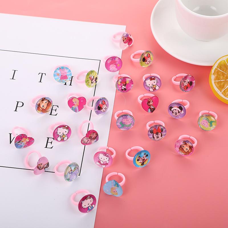 cartoon barbie ring children's ring children's gift bracelet play house acrylic plastic anime ring