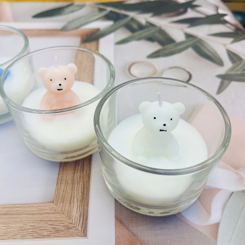 Little Bear glass, scented candles, souvenirs, wedding gifts, scented gifts, birthday candles, paraffin ornaments, decorative candles, scented candles, Christmas tree candles, Christmas scented candles, Happy birthday candles, scented candles pic 4