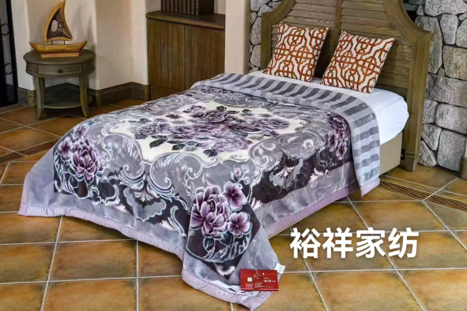Double-sided printed Raschel blanket 200*230cm for export wholesale