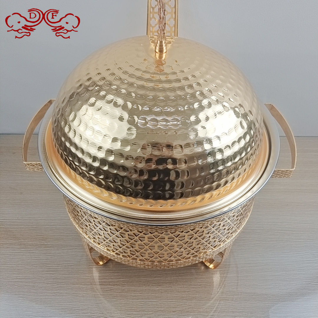 DF68093 stainless steel buffet stove, golden lace alcohol stove, round hanging lid dining stove, hotel restaurant, DF TRADINGHOUSE Application Scenario