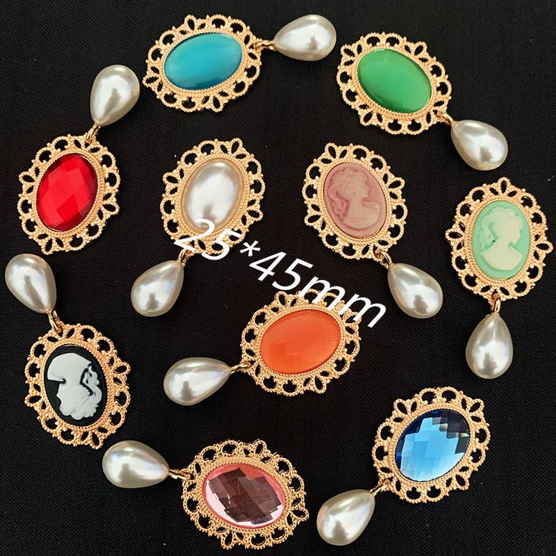a large number of spot diy jewelry accessories inlay 13 * 18mm alloy + pearl pendant rhinestone all-match ornaments