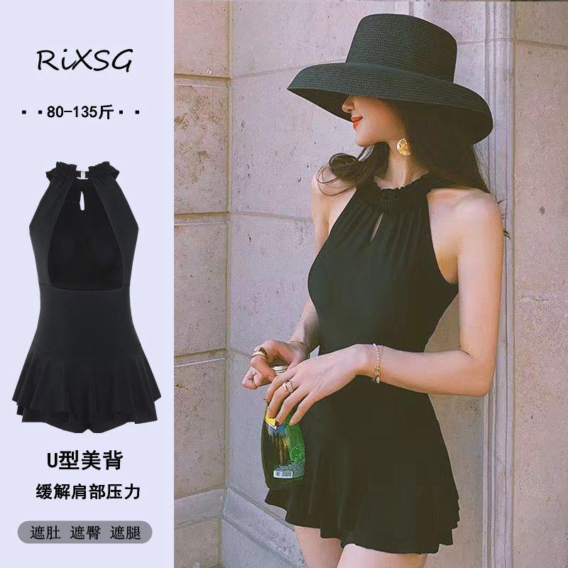 swimsuit for women 2022 new summer high sense ins conservative one-piece dress covering belly thin student swimwear vacation