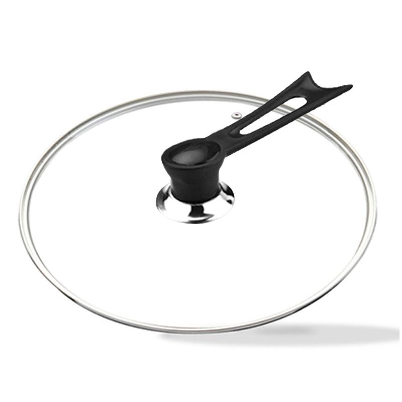 pot cover household cap transparent tempered glass soup pot steamer cooking pot cover 32cm stainless steel round soup pot lid