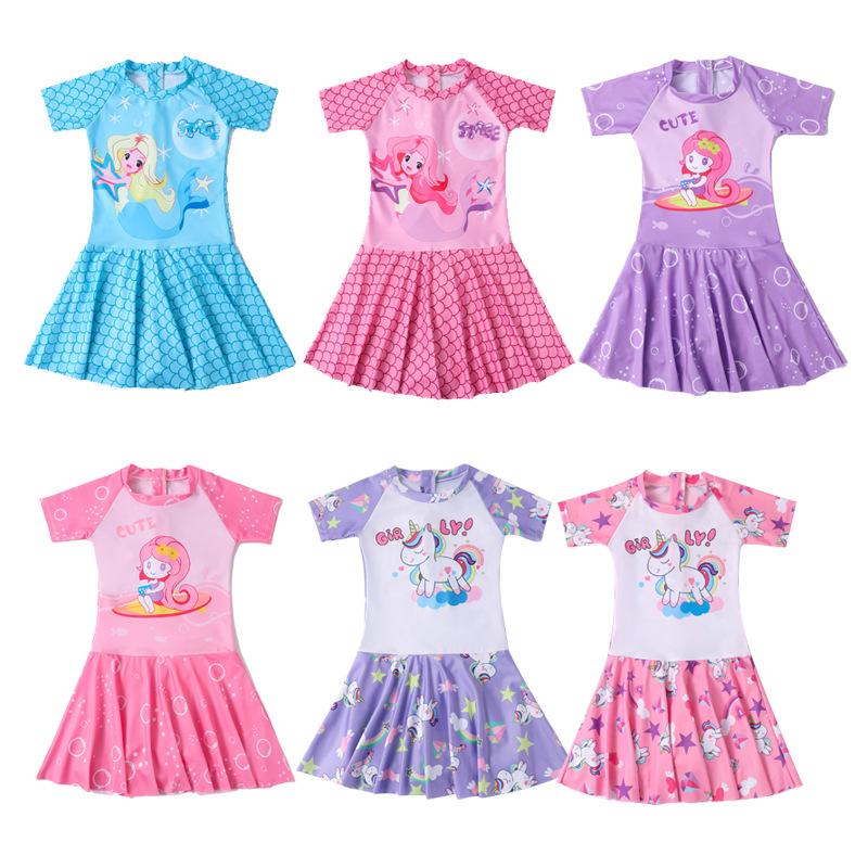 swimsuit girl new cartoon cute toddler children teens one-piece girl swimwear training hot spring children's swimsuit
