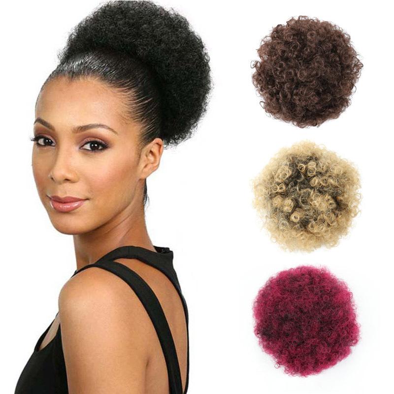 european and american wigs with small curly hair caterpillar hair bag bud chemical fiber hair bun fluffy bud afro african hair bag