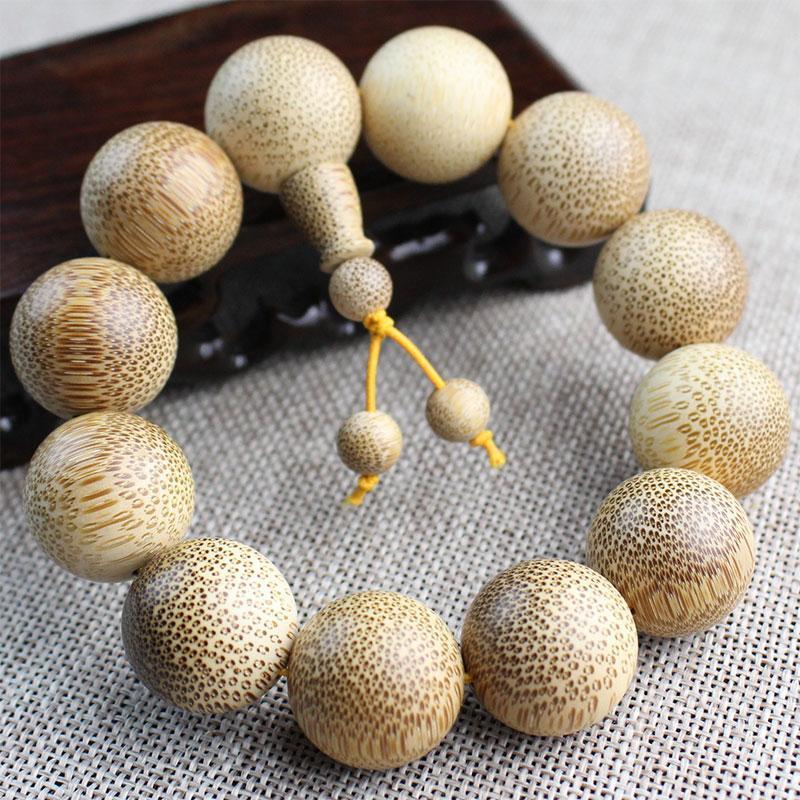 Natural Dragon Blood Stripp Bamboo Bracelet Bamboo Wood Crafts Personality Snake Pattern Fish Roe 108 Buddha Beads Men and Women Crafts Ornament