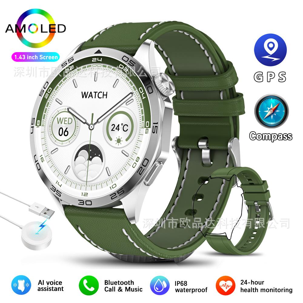 hd watch gt4 bluetooth calling smart watch sports amoled screen display smart watch