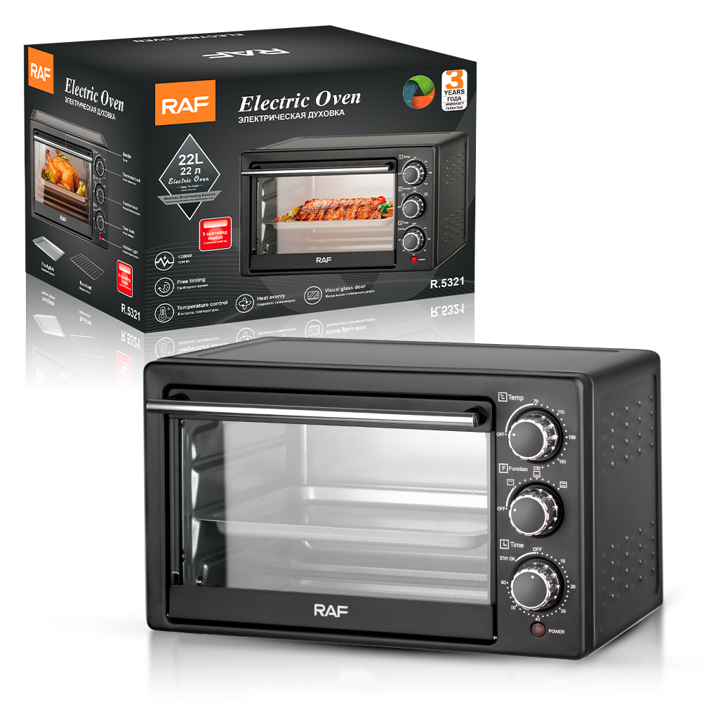 RAF European-standard cross-border electric oven and air fryer all-in-one multi-functional household small fryer oven 22L details Picture