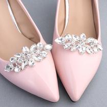 Korean Style New Bridal Wedding Shoes Decoration Luxury Super Shiny Water Drop Diamond Shoes Buckle European and American Wedding Banquet Ladies Shoe Ornament