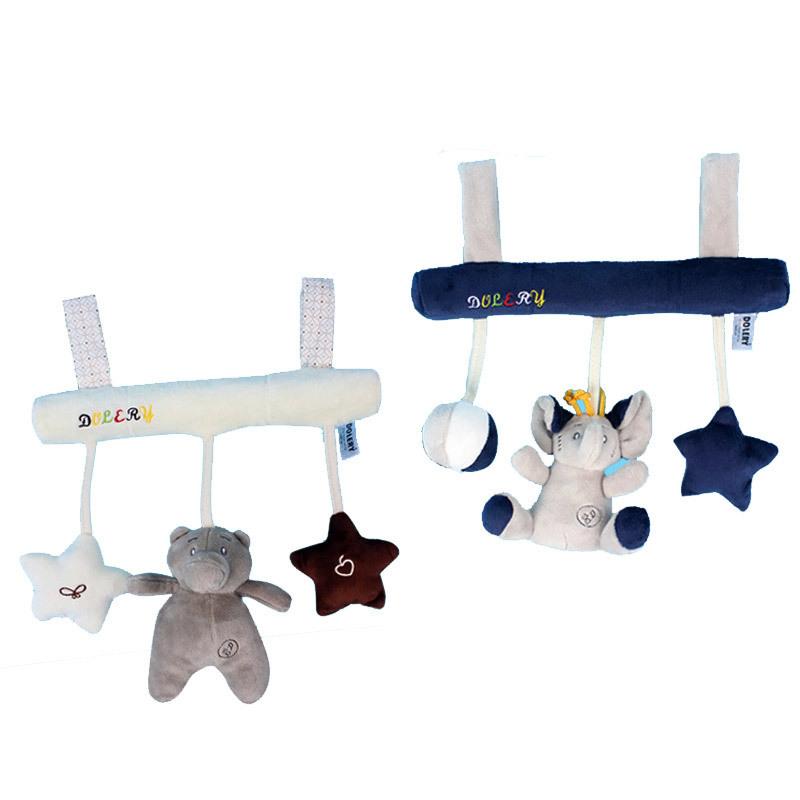 baby car hanging music cross bar crib hanging baby stroller pendant early education plush toy