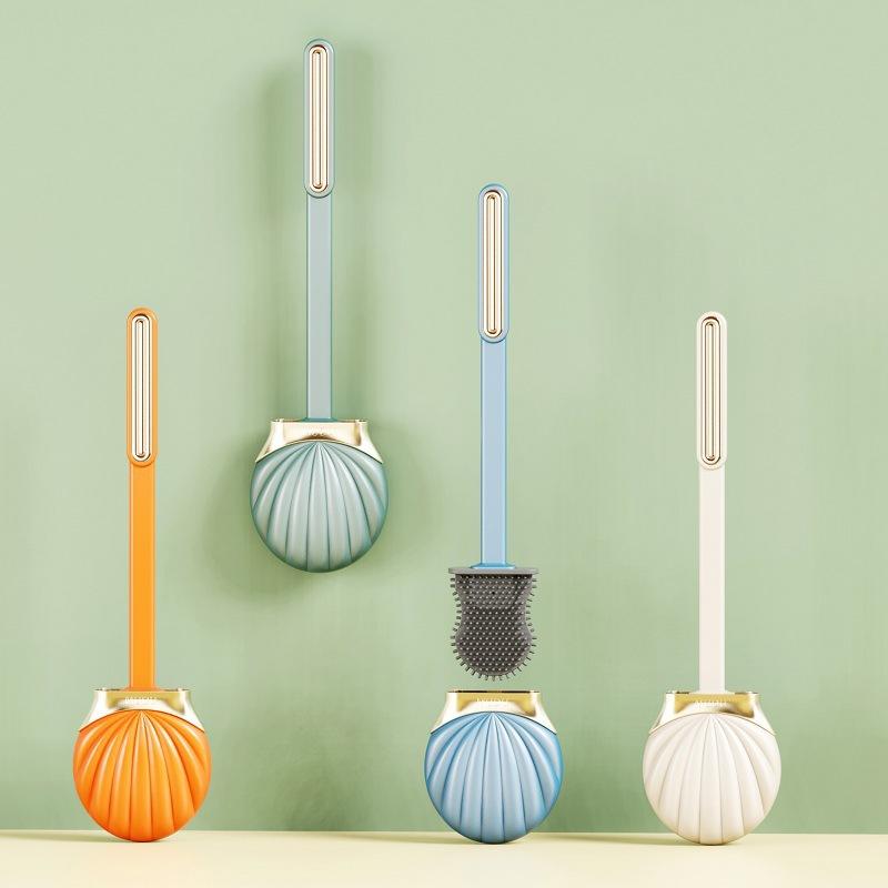 Toilet Brush Household Cleaning No Dead Angle Washing Brush Toilet Brush Artifact Wall-Mounted Long Handle Silicon Suit