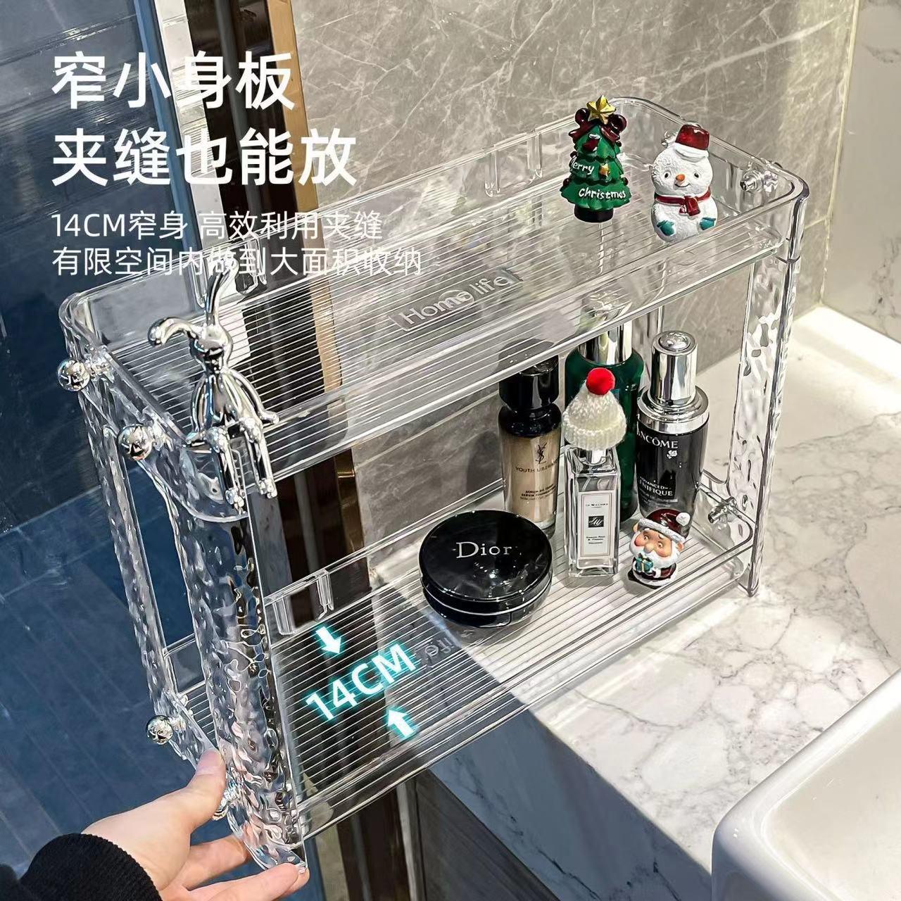 bathroom shelf light luxury glacier pattern bathroom table cosmetic storage desktop skincare storage shelf