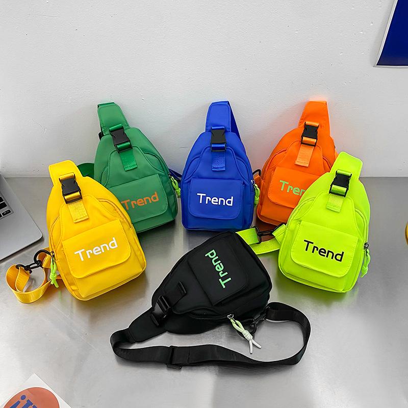 trendy cool casual children bag new 2024 korean style boy crossbody bag handsome waist bag trendy children chest bag out