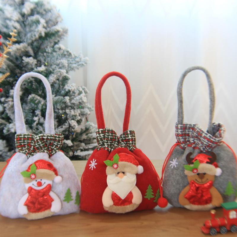 2024 new christmas decorations christmas tote bag candy bag drawstring bag christmas gift packaging bag gift bag