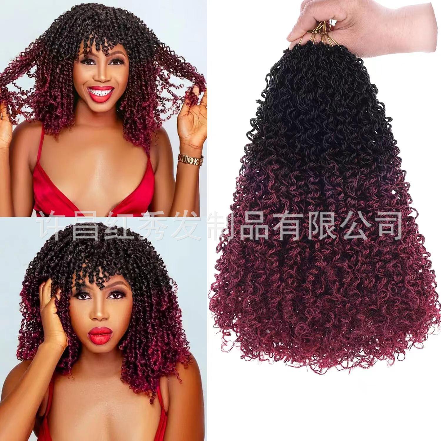 best seller in europe and america chemical fiber wig african woven small volume 12inch yanky twist fluffy short twist braid light version