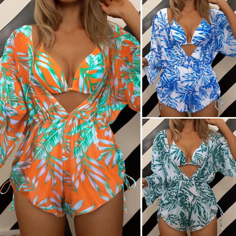swimming river swimwear new split ladies three-piece set swimsuit bikini swimsuit bikini european and american sexy swimsuit