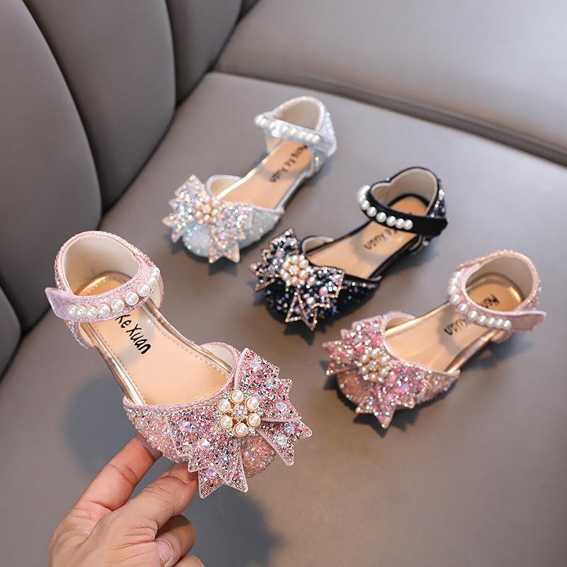 2023 autumn girl lady butterfly buckle girl baby student shoes leather shoes dance sandals