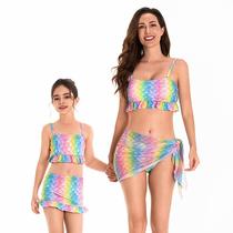 2024 cross-border european and american swimwear female foreign trade parent-child bikini new sexy mother-daughter bikini children's swimwear