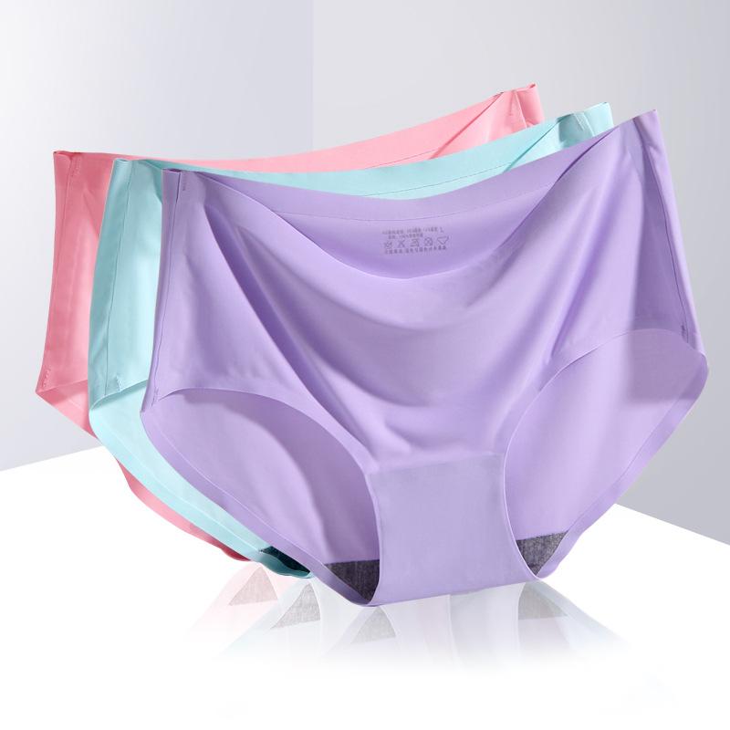 women's ice silk seamless women's underwear one-piece underwear breathable mid waist sexy women's panties panties