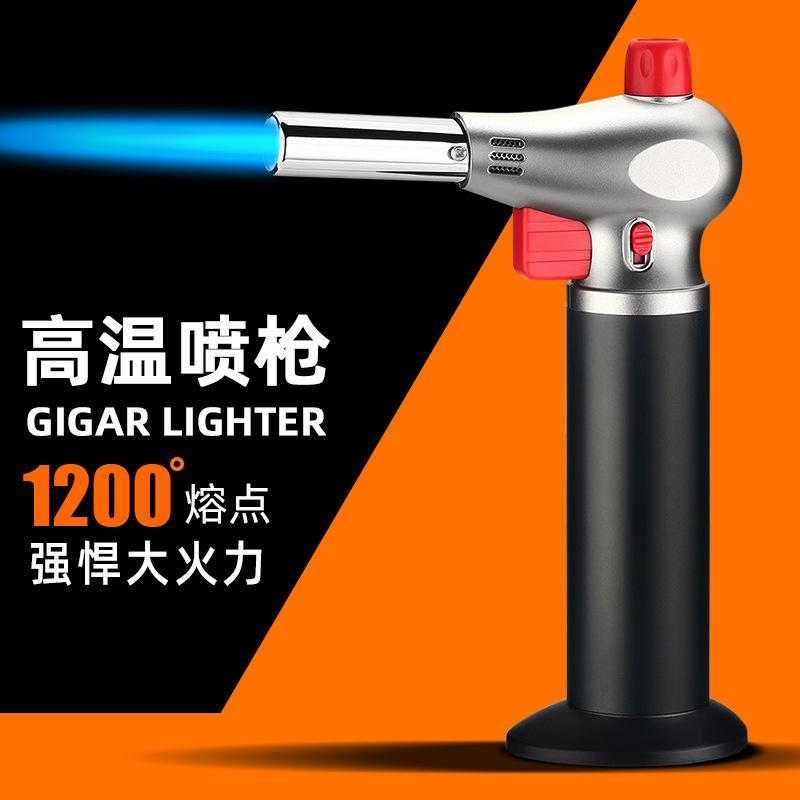 Spot Goods Flame Gun Portable Straight Cigar Igniter Outdoor Barbecue Flamer Household Kitchen Baking Supplies