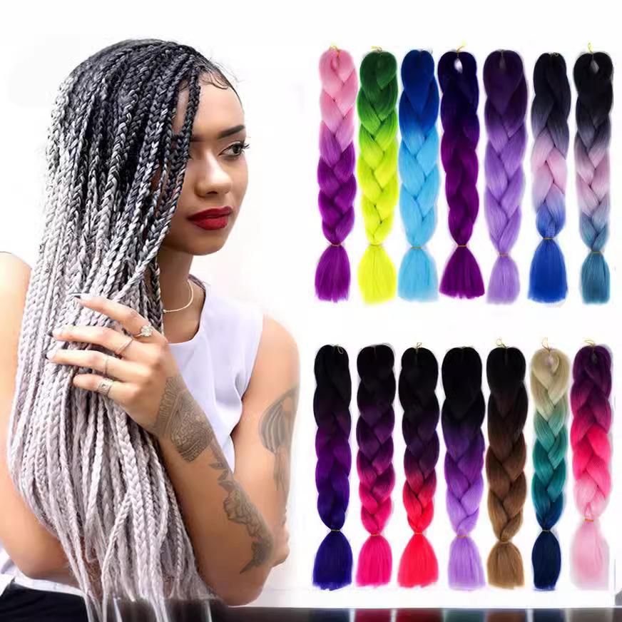 african big braid wig color dreadlocks hair rope gradient chemical fiber big braid reggae hip hop dreadlocks braided hair braid