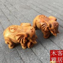 5 ya1 taihang thuja sutchuenensis wood carving playing with hands rich auspicious elephant wooden decoration solid wood crafts elephant car
