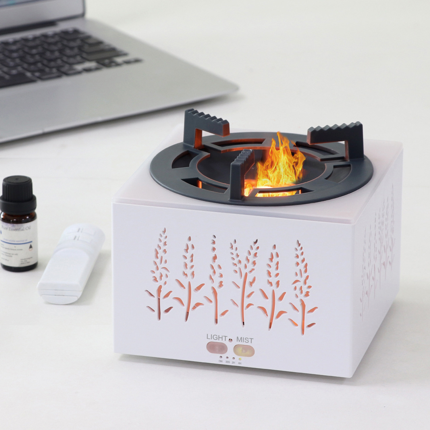 Difusor de aroma de llama de simulación creativa trigo hueco para el hogar oficina siete luces de color humidificador aceite esencial difusor de aroma details Picture
